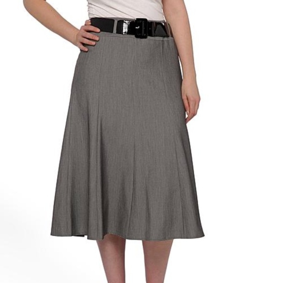 Zac & Rachel Dresses & Skirts - Zac & Rachel Belted Flair Gray Skirt, 6